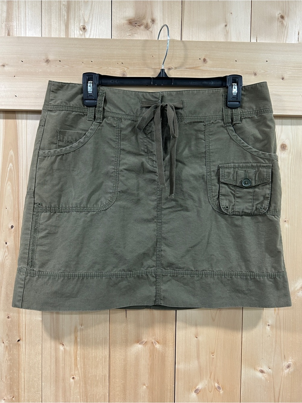 LOFT Gorpcore Cargo Mini Skirt - Olive Green - Size 10 Utility Y2K Military
